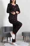 Kadın Kaşkorse Pijama Takımı Siyah