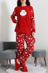 Kadın Welsoft Pijama Takımı Kırmızıbeyaz