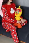 Kadın Welsoft Pijama Takımı Kırmızıbeyaz
