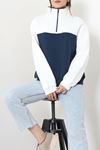 Kadın 3 İplik Yarım Fermuarlı Sweatshirt Ekrulaci