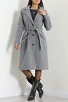 Kadın Astarlı Oversize İthal Kaşe Kaban Gri Model TV-101353