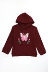 3 İplik Kapşonlu Çocuk Sweat Bordo