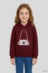 3 İplik Kapşonlu Çocuk Sweat Bordo Model TV-101515