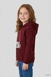 3 İplik Kapşonlu Çocuk Sweat Bordo Model TV-101515