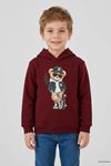 3 İplik Kapşonlu Çocuk Sweat Bordo Model TV-101509