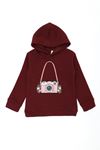 3 İplik Kapşonlu Çocuk Sweat Bordo Model TV-101515