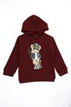 3 İplik Kapşonlu Çocuk Sweat Bordo Model TV-101509