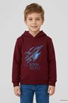 3 İplik Kapşonlu Çocuk Sweat Bordo Model TV-101504