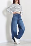Kadın Baggy Kot Pantolon Koyumavi Model TV-101418