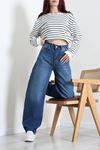 Kadın Baggy Kot Pantolon Koyumavi Model TV-101418