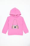 3 İplik Kapşonlu Çocuk Sweat Pembe