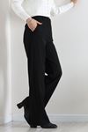 Kadın Gabardin Bol Paça Pantolon Siyah