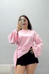 Kadın Kimono Kol Modal Bluz Pembe