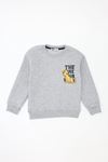 Üç İplik Şardonlu Çocuk Sweat Gri