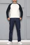 İnterlok Bisiklet Yaka Reglan Kol Erkek Sweatshirt Beyazlaci