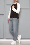 İnterlok Bisiklet Yaka Reglan Kol Erkek Sweatshirt Kahve