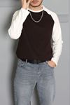 İnterlok Bisiklet Yaka Reglan Kol Erkek Sweatshirt Kahve