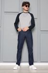 İnterlok Bisiklet Yaka Reglan Kol Erkek Sweatshirt Gri