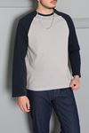 İnterlok Bisiklet Yaka Reglan Kol Erkek Sweatshirt Gri
