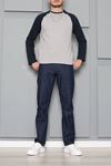 İnterlok Bisiklet Yaka Reglan Kol Erkek Sweatshirt Gri
