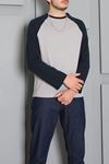 İnterlok Bisiklet Yaka Reglan Kol Erkek Sweatshirt Gri