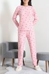 Kadın Süet Alt Üst Aynı Pijama Takımı Koyupembe