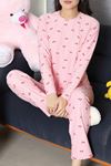 Kadın Süet Alt Üst Aynı Pijama Takımı Koyupembe