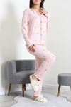 Kadın Kaşkorse Pijama Takımı Pudra