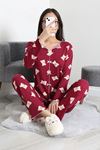 Kadın Kaşkorse Pijama Takımı Bordo