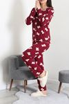 Kadın Kaşkorse Pijama Takımı Bordo
