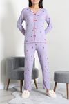 Kadın Kaşkorse Pijama Takımı Lila