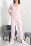 Kadın Kaşkorse Pijama Takımı Pudra