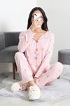 Kadın Kaşkorse Pijama Takımı Pudra