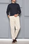 Erkek Fitilli Modal Henley Sweatshirt Füme