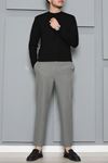 Erkek Fitilli Modal Henley Sweatshirt Siyah