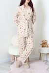 Kadın Süet 3'Lü Pijama Set Vizon