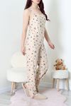 Kadın Süet 3'Lü Pijama Set Vizon