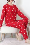 Kadın Süet Alt Üst Pijama Takımı Bordokalp