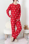 Kadın Süet Alt Üst Pijama Takımı Bordokalp