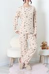 Kadın Süet Alt Üst Pijama Takımı Bejayı