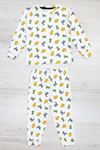 Erkek Çocuk Pijama Takımı Beyazturuncu