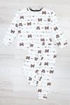 Kız Çocuk Pijama Takımı Beyazkahve