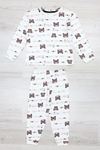 Kız Çocuk Pijama Takımı Beyazkahve