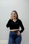 Kadın Buzzy Polo Yaka Body Siyah