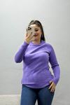 Kadın Bisiklet Yaka Yumoş Body Lila