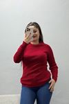 Kadın Bisiklet Yaka Yumoş Body Kırmızı