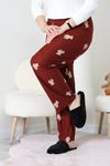 Kadın Büyük Beden Süet Pijama Altı Kahveayı