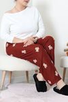 Kadın Büyük Beden Süet Pijama Altı Kahveayı