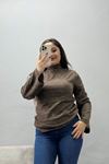 Kadın Yumoş Balıkçı Yaka Konik Kol Body Vizon