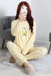 Kadın Soft Milan Baskılı Pijama Takımı Açıksarı